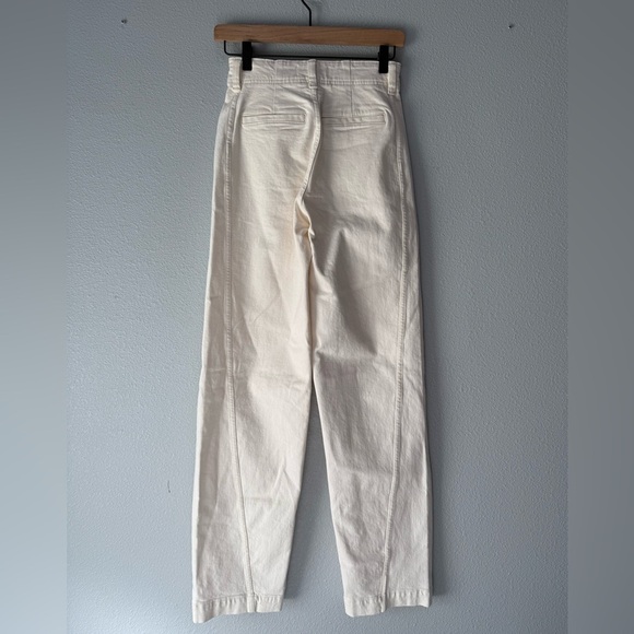Madewell Tapered Denim Trousers Vintage Ivory Relaxed High Waist US 23 NWT - Picture 13 of 14